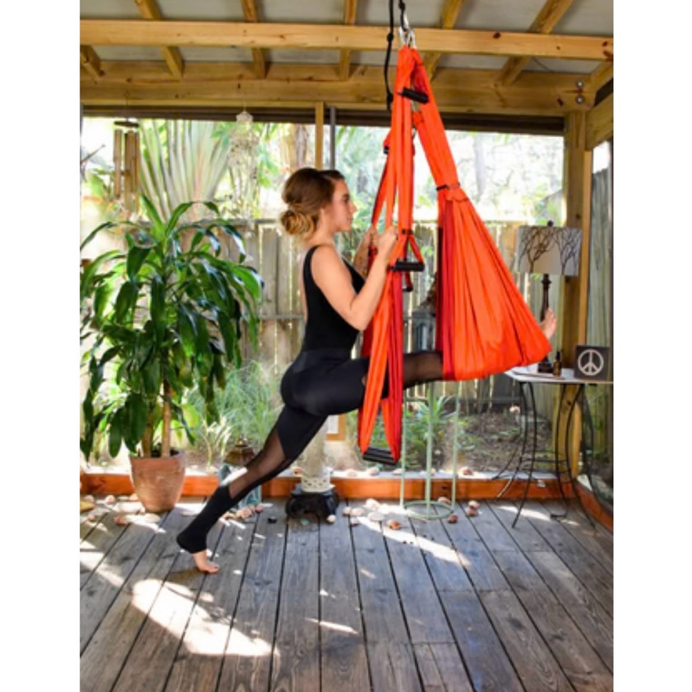 Black Aerial Yoga Hammock Swing New